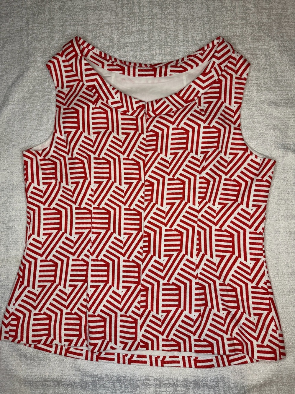 Boden Red & White Martha Sleeveless Top